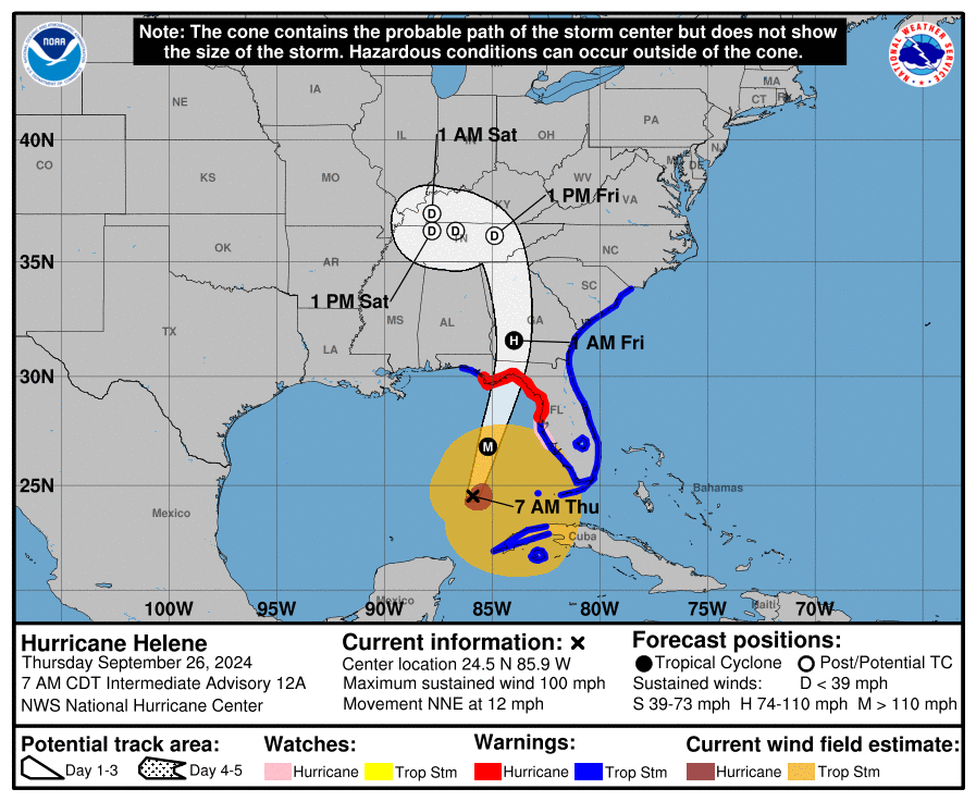 Southeast U.S. Prepares for Big Hurricane Helene Impact Aviation